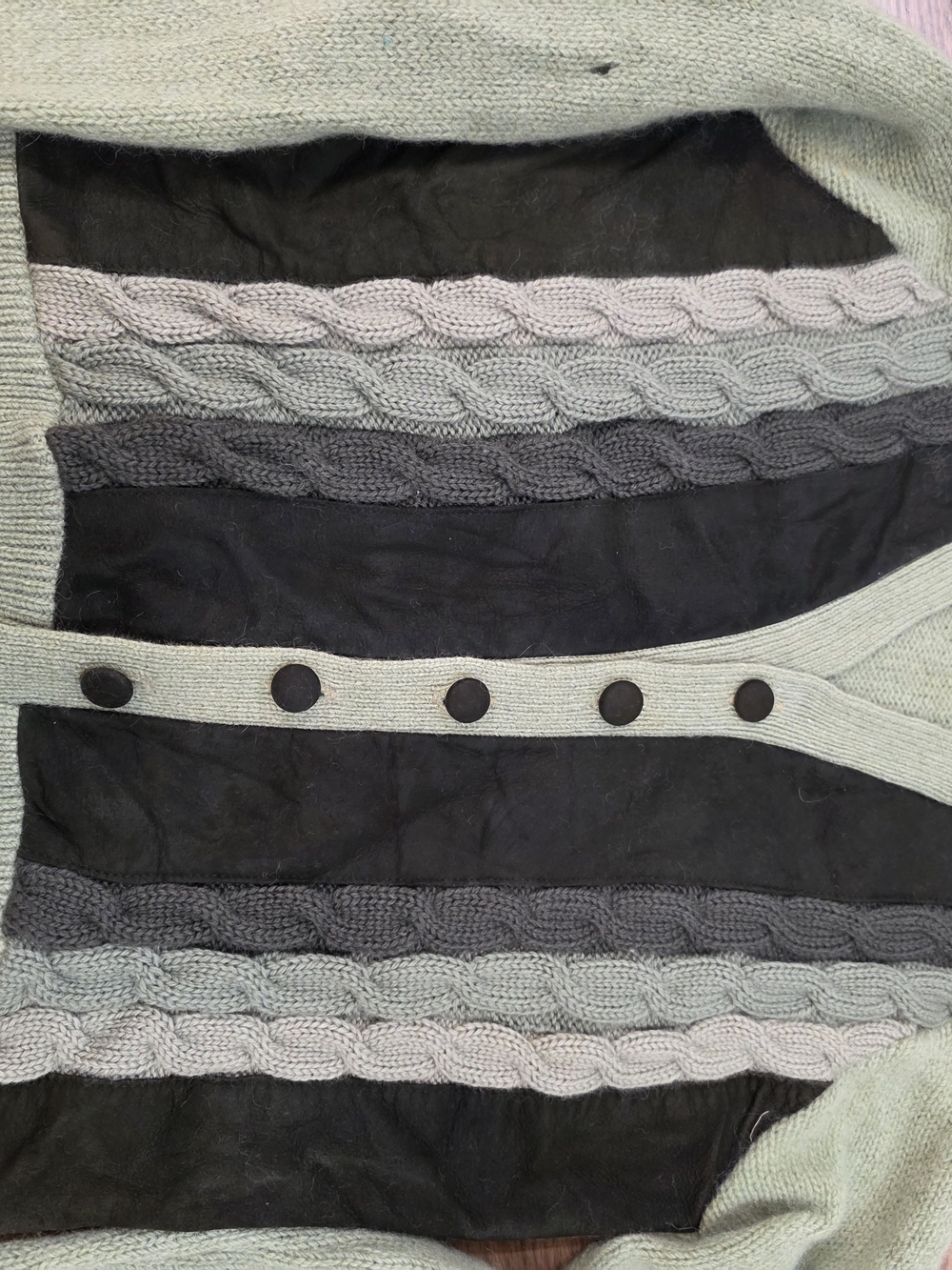 Vintage Grunge Authentic 60's Grandpa Cardigan. Moss Green Mens Size Med  Wool